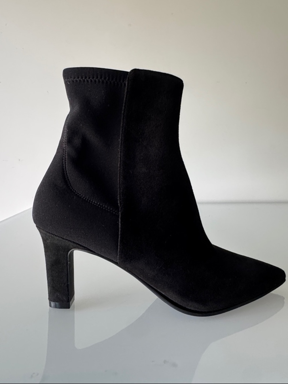 Stuart Weitzman 5050 Ankle Bootie Black Suede Size 5.5